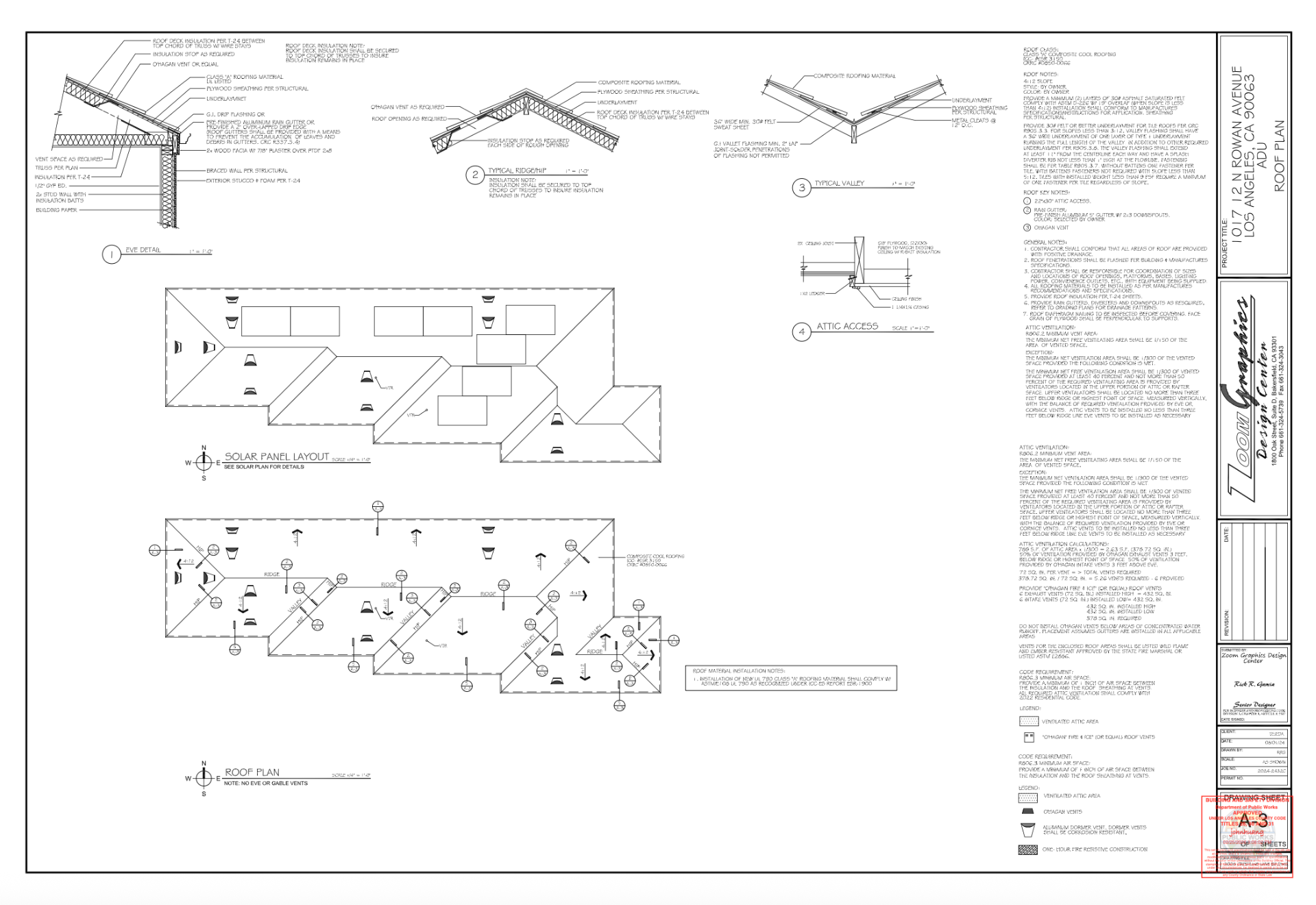 A3 · Roof Plan